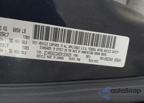 2014 Dodge Grand Caravan Sxt z USA, uszkodzony, nr VIN 2C4RDGCGXER153429